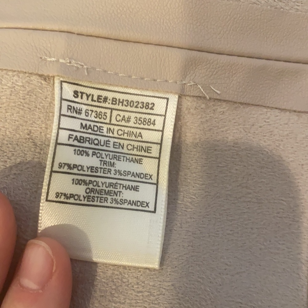 Cream Leather Jacket - Picture 4 of 7